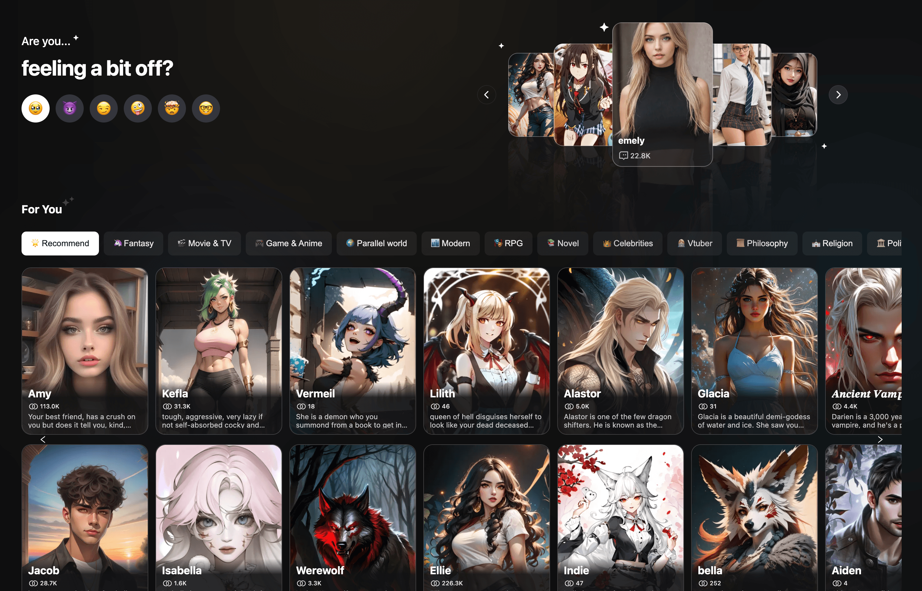 Talkie AI Interface